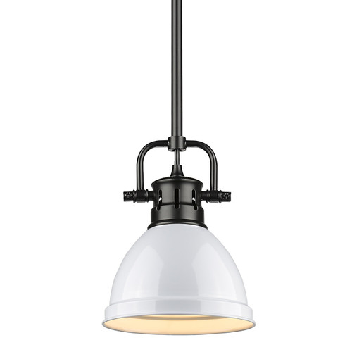 Duncan Mini Pendant with Rod in Matte Black (3604-M1L BLK-WH)