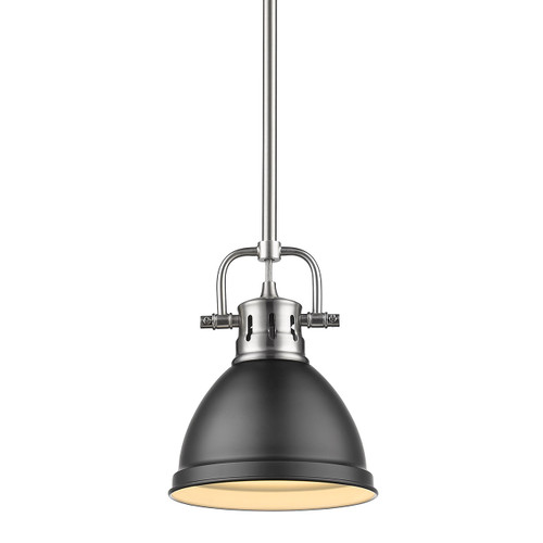 Duncan Mini Pendant with Rod in Pewter with a Matte Black Shade (3604-M1L PW-BLK)