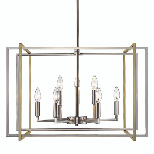 9 Light Chandelier (6070-9 PW-AB)
