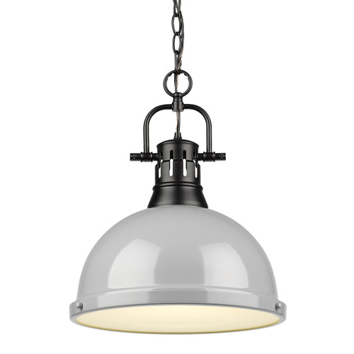 1 Light Pendant with Chain (3602-L BLK-GY)