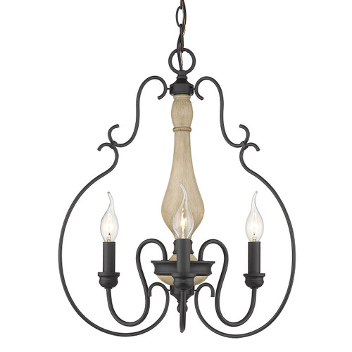Suzette 3 Light Pendant in Natural Black (8314-3P NB)