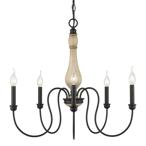 Suzette 5 Light Chandelier in Natural Black (8314-5 NB)
