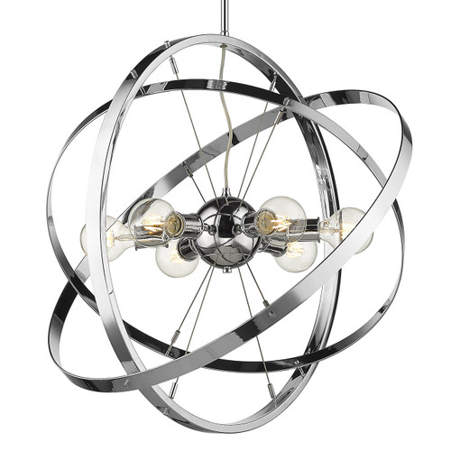 Atom 6 Light Chandelier in Chrome (7936-6 CH-CH-CH)