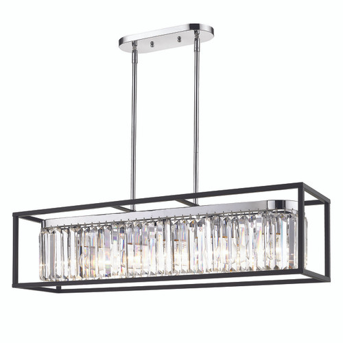Linear Pendant (with black outer cage) (2247-LP CH-BLK)