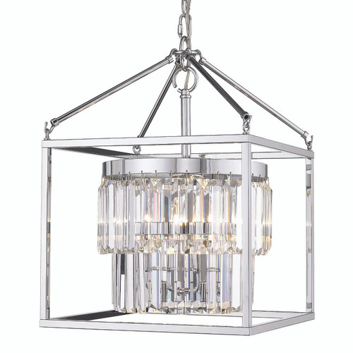 Paris 3 Light Pendant (with chrome outer cage) in Chrome (2247-3P CH-CH)