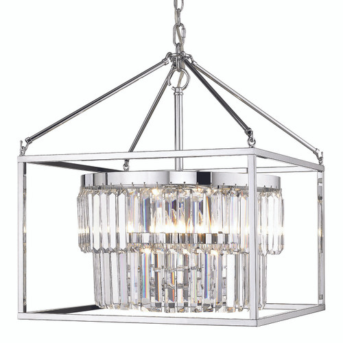 Paris 5 Light Pendant (with chrome outer cage) in Chrome (2247-5 CH-CH)