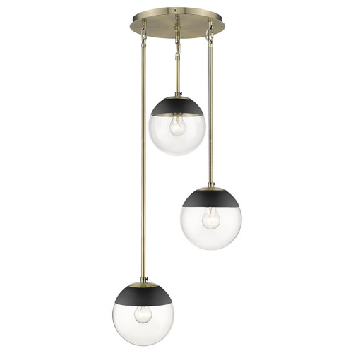 3 Light Pendant (3219-3P AB-BLK)