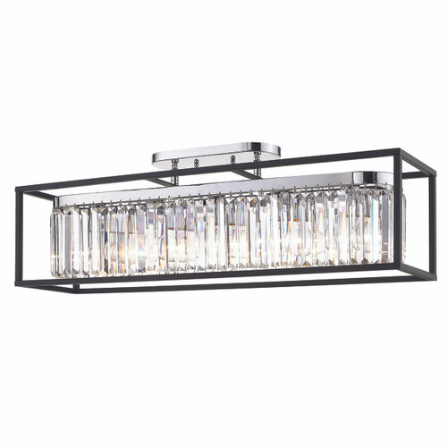 5 Light Semi-Flush (with outer cage) (2247-5SF CH-BLK)