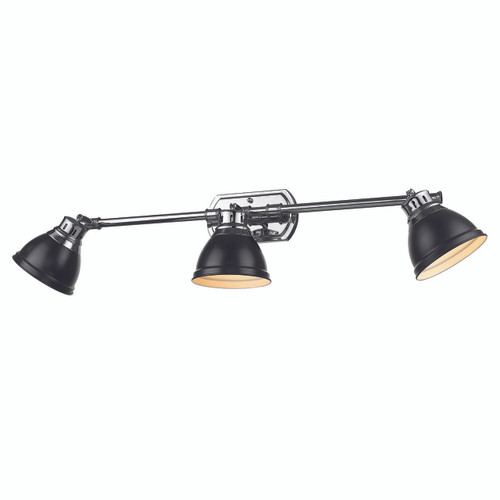 3 Light Bath Vanity (3602-VL3 CH-BLK)