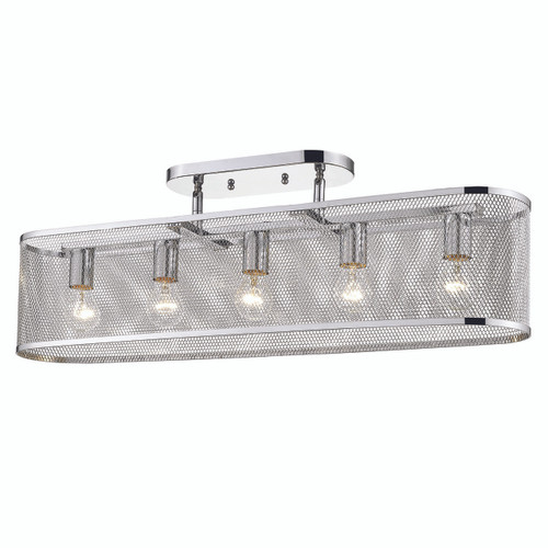 London 5 Light Semi-Flush (no cage) in Chrome (2245-5SF CH)