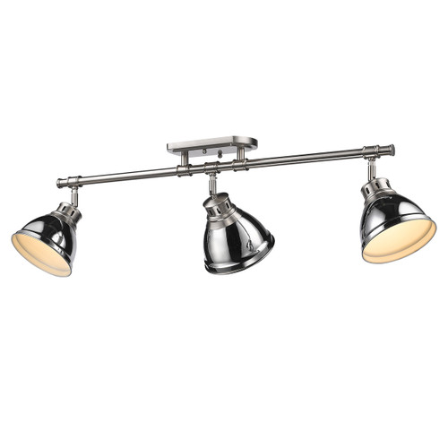 Duncan Semi-Flush - Track Light in Pewter (3602-3SF PW-CH)