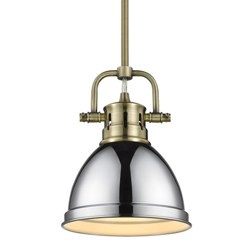 Duncan Mini Pendant with Rod in Aged Brass (3604-M1L AB-CH)