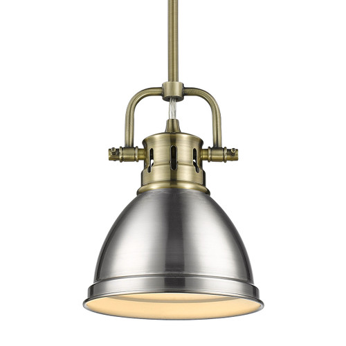 Duncan Mini Pendant with Rod in Aged Brass (3604-M1L AB-PW)