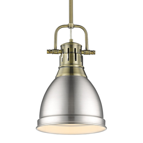 Duncan Small Pendant with Rod in Aged Brass (3604-S AB-PW)