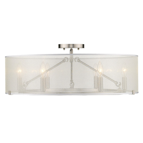 Alyssa 6 Light Semi-Flush - Short Rod Only in Pewter (5019-6SF-S PW)