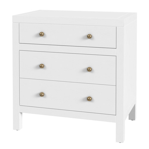 Nora 25 in W Rectangular Wood 3 Drawer Nightstand, White (5848477)