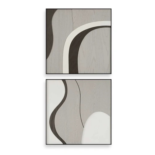 Uttermost Joel Modern Wood Wall Art Set of 2 (04387)