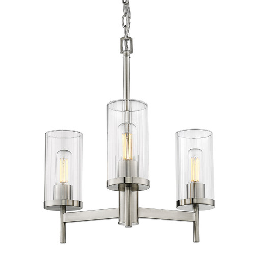 Winslett 3 Light Chandelier in Pewter (7011-3 PW-CLR)