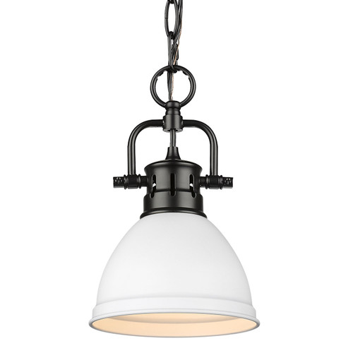 Duncan Mini Pendant with Chain in Matte Black (3602-M1L BLK-WHT)