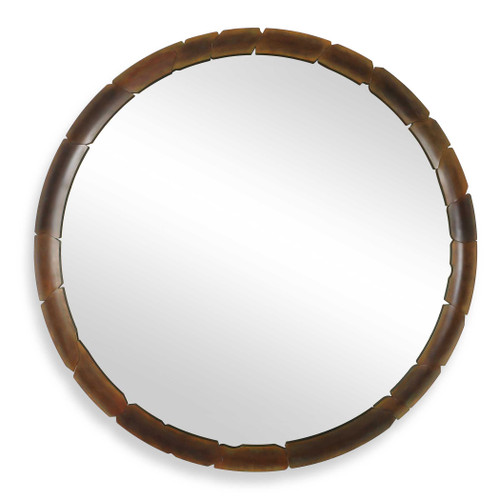 Uttermost Auger Amber Glass Round Mirror (08259)