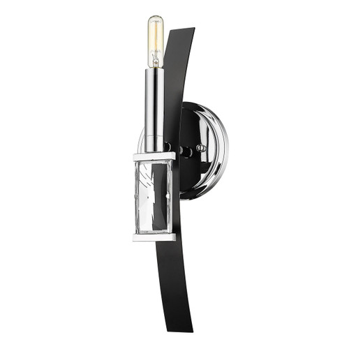 Ariana 1 Light Wall Sconce in Chrome (1374-1W CH-BLK)