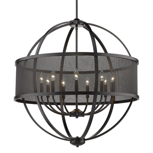 Colson 9 Light Chandelier In Matte Black (3167-9 BLK-BLK)
