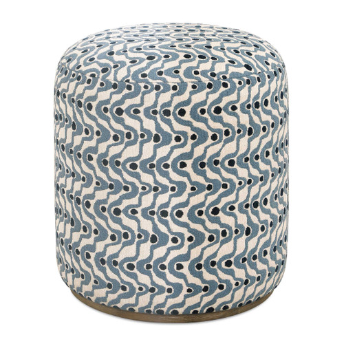 Uttermost Cas Blue Fabric Ottoman (53063)