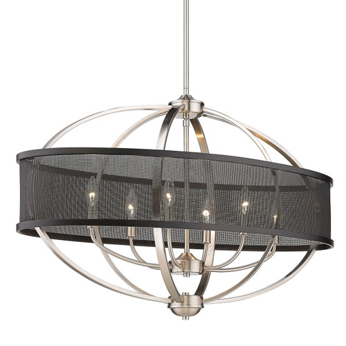 Colson Linear Pendant (with shade) in Pewter (3167-LP PW-BLK)