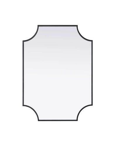 Elegant Furniture and Lighting Notched Metal Mirror 22X30 Inch In Black (MR3D2230BLK)