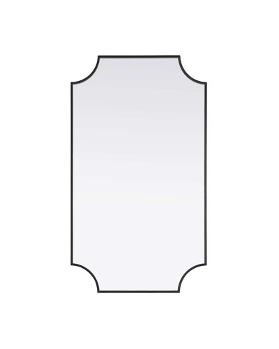 Elegant Furniture and Lighting Notched Metal Mirror 24X42 Inch In Black (MR3D2442BLK)