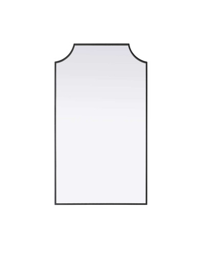 Elegant Furniture and Lighting Notched Metal Mirror 24X42 Inch In Black (MR3B2442BLK)