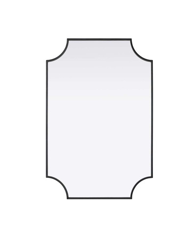 Elegant Furniture and Lighting Notched Metal Mirror 24X36 Inch In Black (MR3D2436BLK)