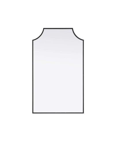 Elegant Furniture and Lighting Notched Metal Mirror 22X36 Inch In Black (MR3B2236BLK)