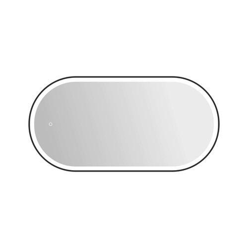 Elegant Furniture and Lighting 48 Inch Oval Led Front And Backlit Wall Mirror In Black (MRE6C2448BK)