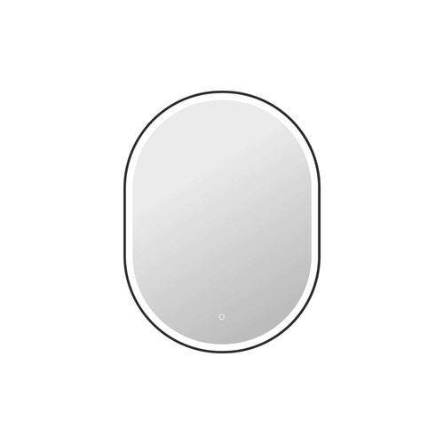 Elegant Furniture and Lighting 40 Inch Oval Led Front And Backlit Wall Mirror In Black (MRE6C3040BK)