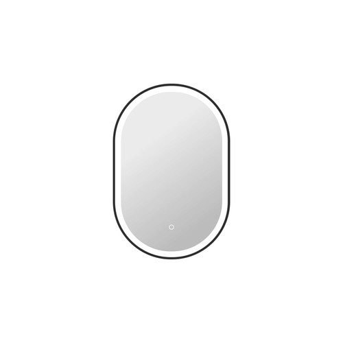Elegant Furniture and Lighting 30 Inch Oval Led Front And Backlit Wall Mirror In Black (MRE6C2030BK)