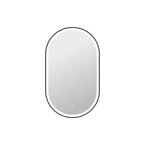 Elegant Furniture and Lighting 40 Inch Oval Led Front And Backlit Wall Mirror In Black (MRE6C2440BK)