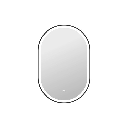Elegant Furniture and Lighting 36 Inch Oval Led Front And Backlit Wall Mirror In Black (MRE6C2436BK)