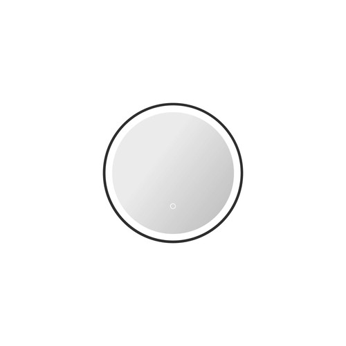 Elegant Furniture and Lighting 21 Round Led Front And Backlit Wall Mirror In Black (MRE6B21BK)
