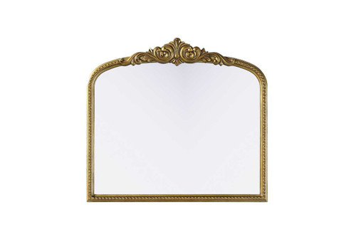 Elegant Furniture and Lighting Naomi Vintage Resin Mirror 33X30 In Antique Brass (MR7F3330AB)