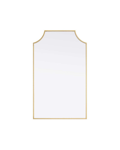 Elegant Furniture and Lighting Notched Metal Mirror 22X36 Inch In Brass (MR3B2236BRA)