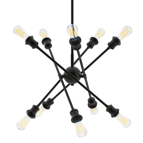 Axel 10 Light Chandelier in Matte Black (1945-10 BLK)