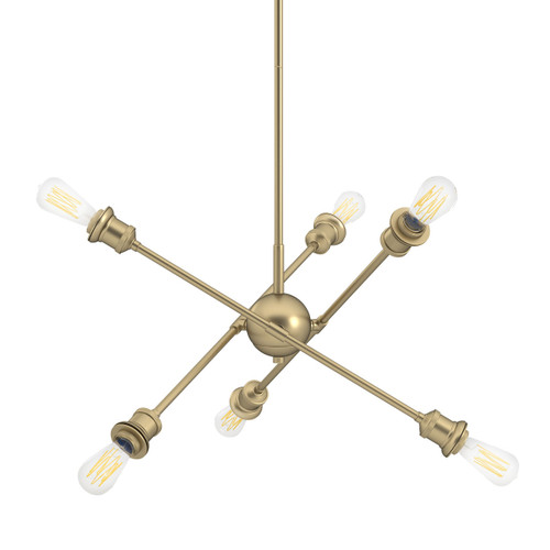 Axel 6 Light Chandelier in Olympic Gold (1945-6 OG)