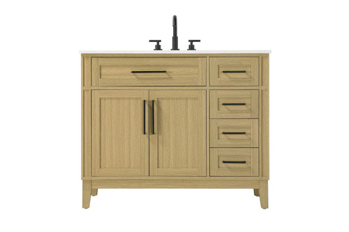 Elegant Furniture and Lighting 42 Inch Single Bathroom Vanity In Honey Brown