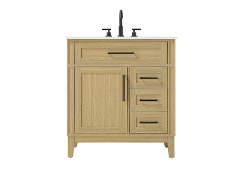 Elegant Furniture and Lighting 32 Inch Single Bathroom Vanity In Honey Brown
