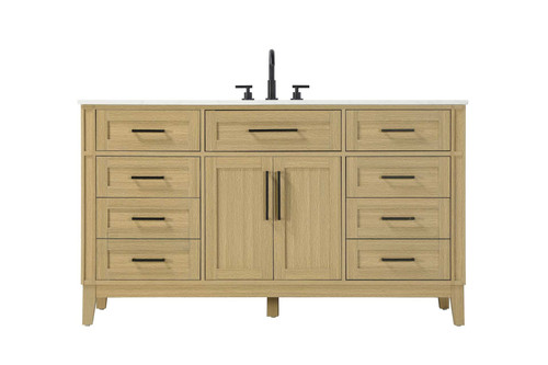 60 inch Single Bathroom Vanity in Honey Brown (VF82560MHB)
