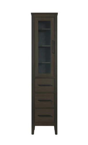 Elegant Furniture and Lighting 16 Inch Bath Storage Glass Cabinet In Mocha Brown (SC293C16MMB)