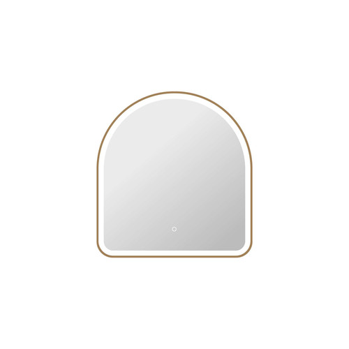 Elegant Furniture and Lighting 32 Inch Arch Led Front And Backlit Wall Mirror In Satin Gold (MRE6D3032SG)
