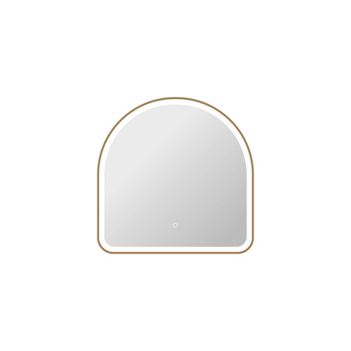 Elegant Furniture and Lighting 30 Inch Arch Led Front And Backlit Wall Mirror In Satin Gold (MRE6D3030SG)