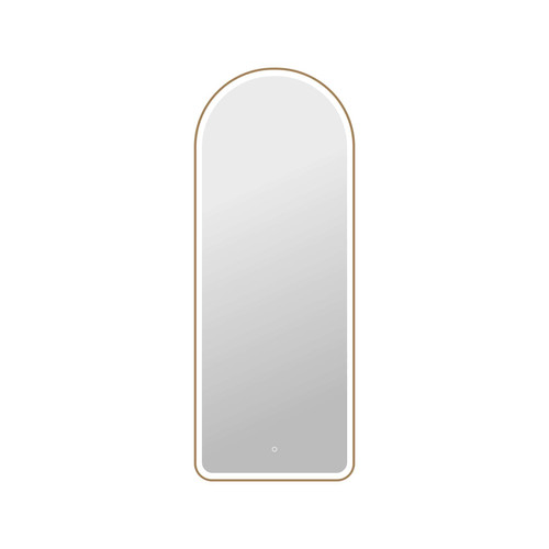 Elegant Furniture and Lighting 72 Inch Arch Led Front And Backlit Wall Mirror In Satin Gold (MRE6D2872SG)